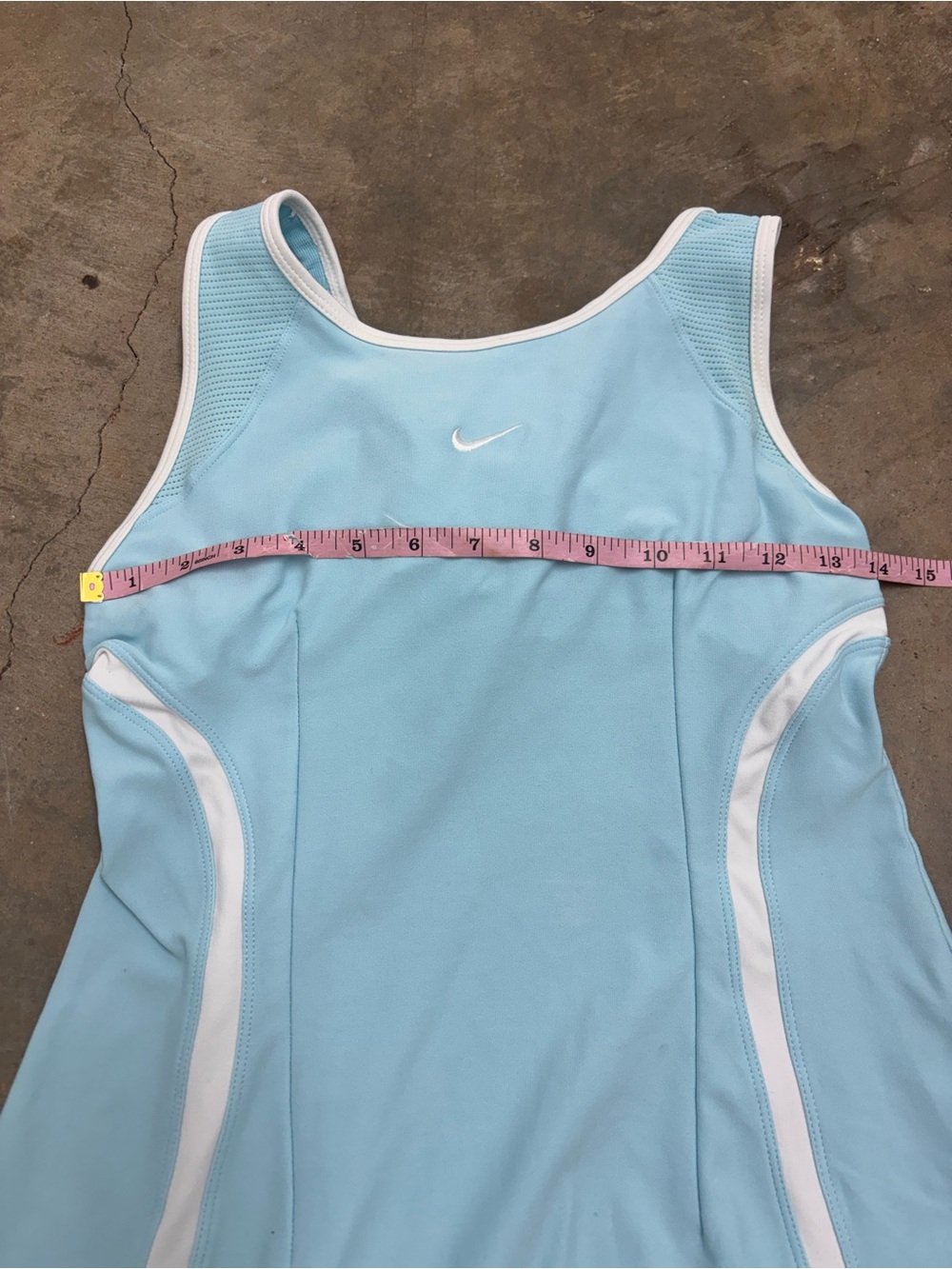 Vintage Nike Fit Dry Middle Swoosh Sky Blue Tennis Golf Dress Womens Small - Picture 8 of 8
